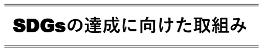 SDGsの達成に向けた取組